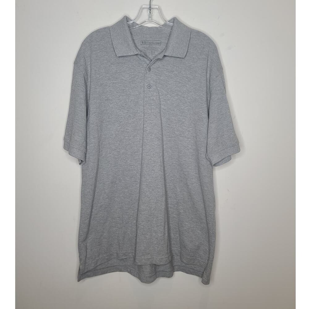 5.11 Tactical Series grey cotton short sleeve polo shirt - LARGE